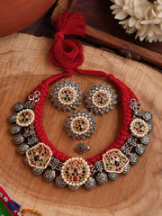 Fusion Mataji Threaded Jewellery Set